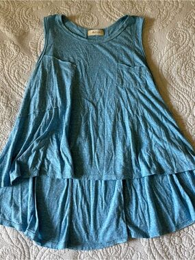 Altar'd State Blue High-Low Hem Sleeveless Tank XS